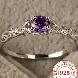Elegant purple Spinel ring, silver, sz 7, NWT